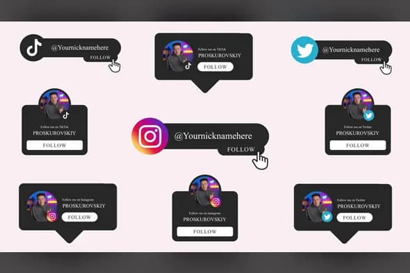 Social Media Follow Buttons Template Pack
