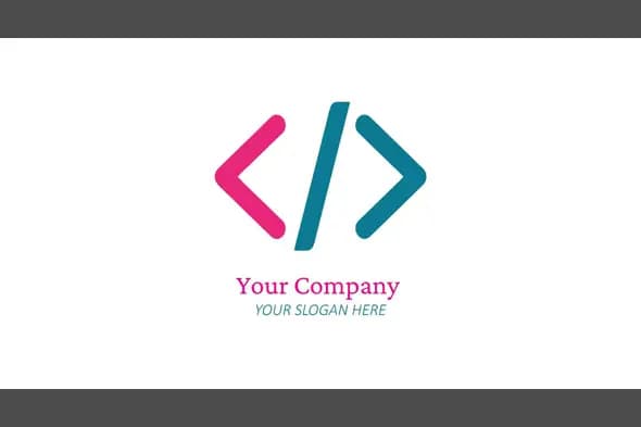 Modern Code Bracket Tech Logo Design