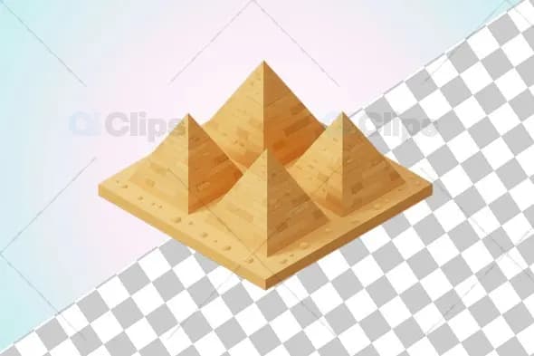 3D Pyramids of Giza Illustration