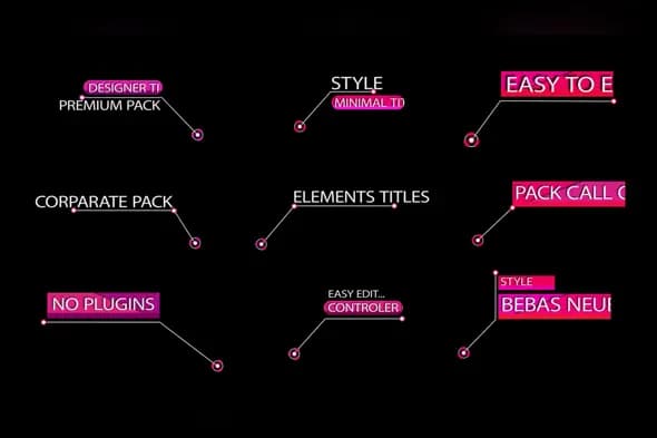 Modern Minimal Title Callouts Pack with Line Connections