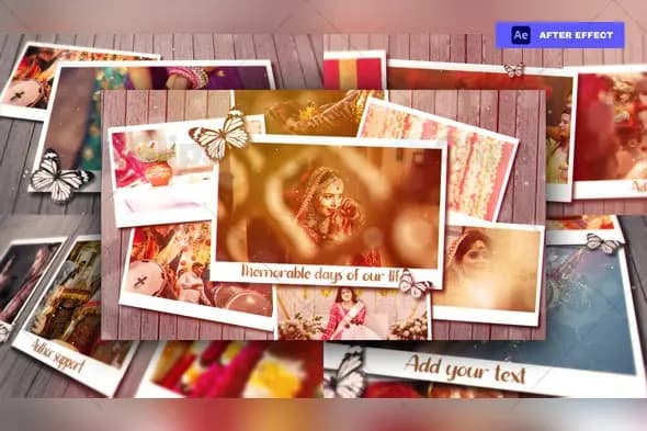 Vintage Wedding Memories Slideshow for After Effects
