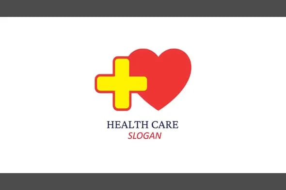 Medical Cross and Heart Healthcare Logo
