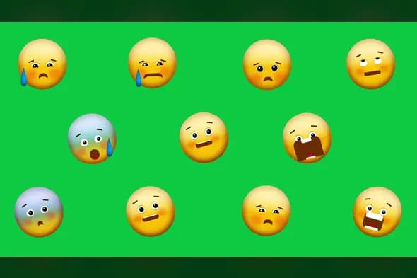 Animated Emoji Pack on Green Screen Background