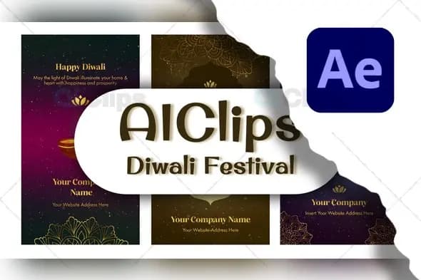 Elegant Diwali Greetings Templates for After Effects