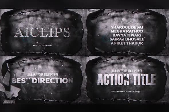 Dark Cinematic Title Sequence with Barbed Wire Frame