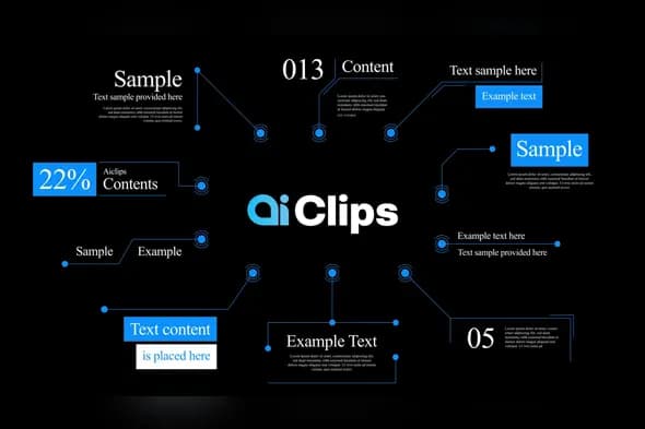 Modern Callout Lines Template with Blue Accents