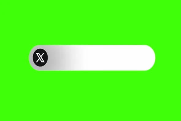 Animated X-twitter Social Media Button on Green Screen