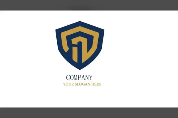 Modern Shield Security Logo with Golden Pillar Design