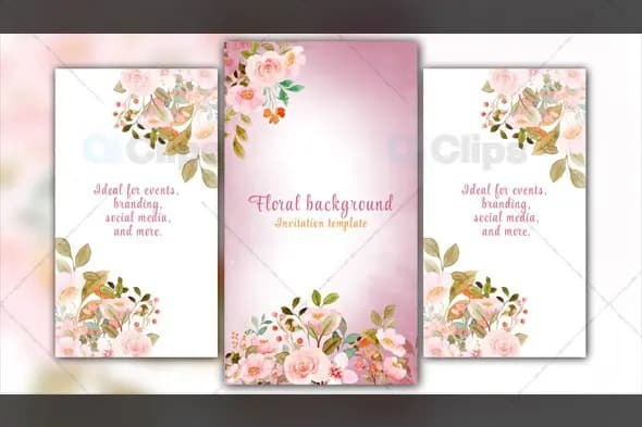Elegant Watercolor Floral Invitation Background Template