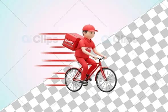 3D Zomato Delivery Cyclist
