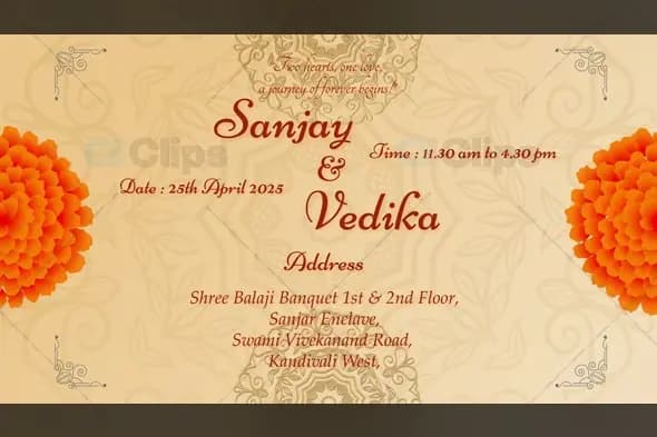 Floral Landscape Marathi & English  After Effects Template for Stunning Event Invitations