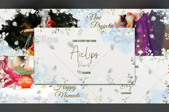 Elegant Floral Wedding Slideshow Template
