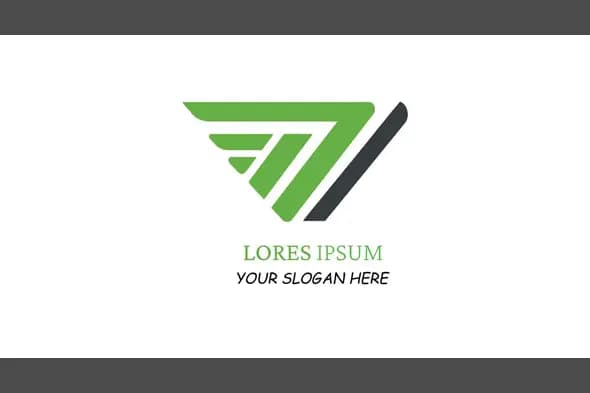 Modern Abstract Wing Logo in Green and Gray
