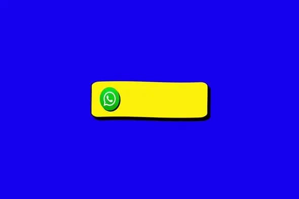 WhatsApp Icon Yellow Button lower thirds on Blue Background