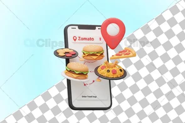 Interactive Zomato 3D Food Delivery Model