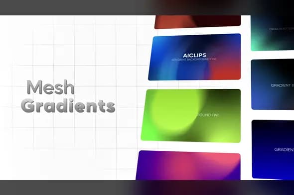 Modern Mesh Gradient Cards Animation Template