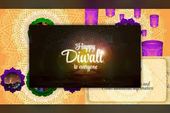 Elegant Diwali Festival Animation Template with Mandala Border