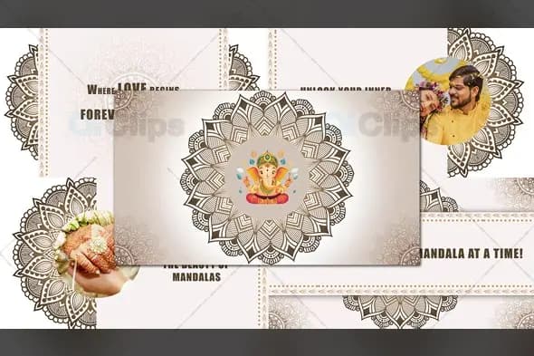 Elegant Mandala Wedding Invitation with Ganesha Template
