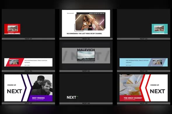 YouTube Next Video End Screen Templates Collection