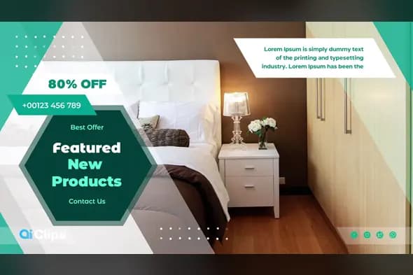 Elegant Hotel Room Promotion Template with Geometric Design