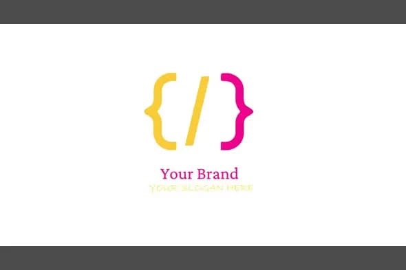 Dual-Colored Curly Bracket Programming Logo Design