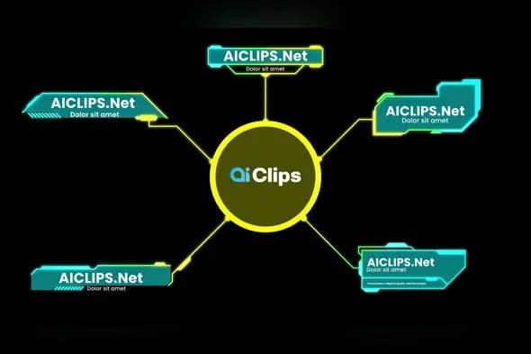 Neon Connected Nodes Mind Map Animation