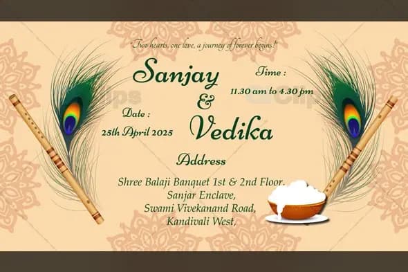Elegant Floral Landscape Marathi & English  After Effects Template for Event Invitations