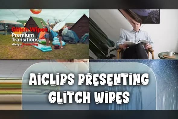 Glitch Wipes Transition Pack for After Effects