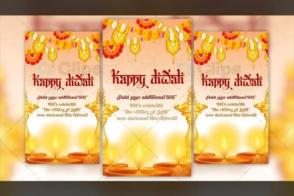 Elegant Diwali Celebration Template with Decorative Elements