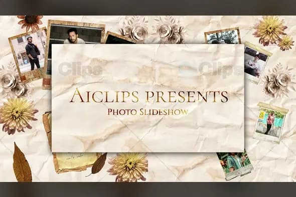 Elegant Vintage Photo Slideshow with Floral Elements
