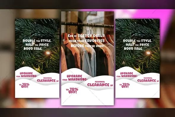 End of Season Fashion Sale Social Media Template Pack