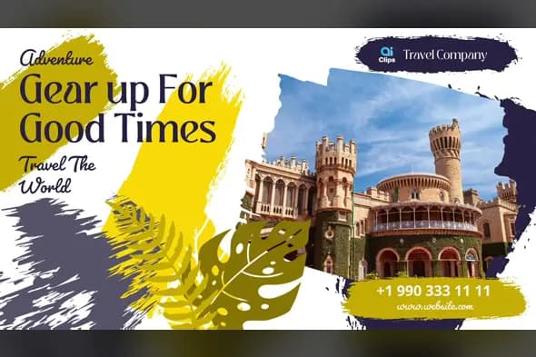 Modern Travel Company Promotional Template with Castle View
