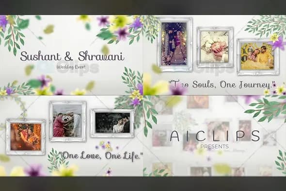 Elegant Floral Wedding Gallery Animation Template