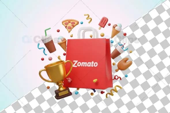 3D Zomato Food Delivery Bag with Iconic Treats