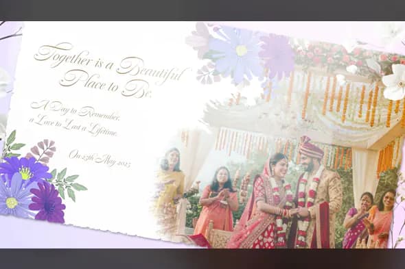 Floral Indian Wedding Invitation Video Template for After Effects