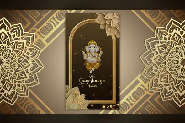 Golden and dark Wedding Invitation Template for After Effects