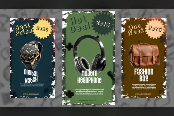 Product Advertising Instagram Stories Pack for After Effects – Fashion, Tech & Deals Promo