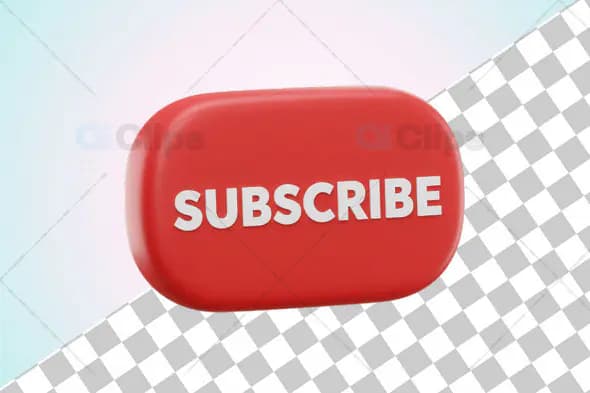 3D Red Glossy "Subscribe" Button Icon