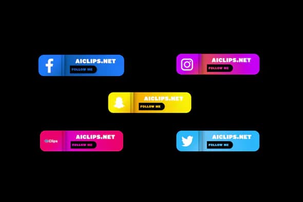 Colorful Gradient Social Media Lower Thirds Pack for After Effects
