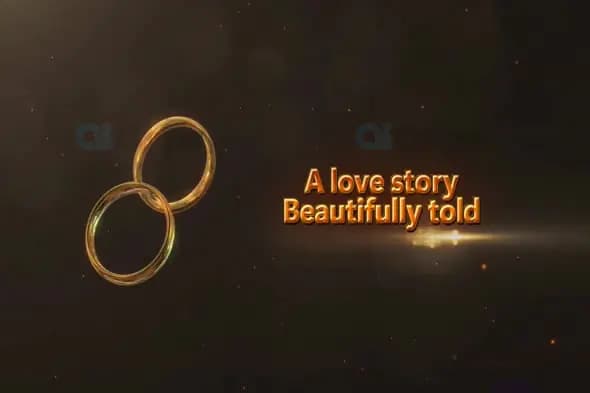 Golden Wedding Rings Cinematic Template