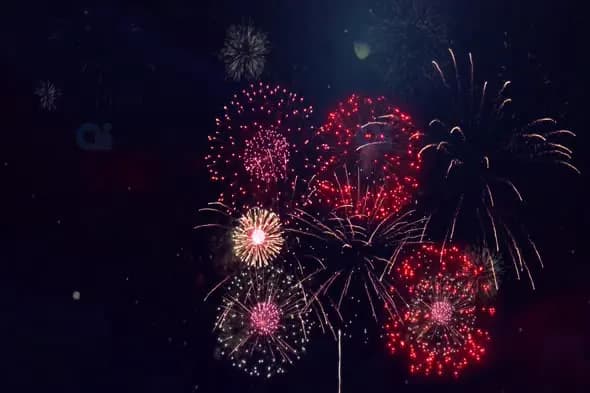 Vibrant Fireworks Display Background Animation