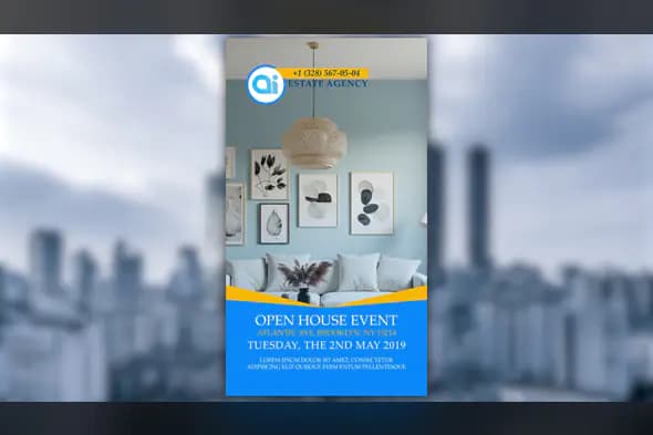 Real Estate Open House Event Promo Template for After Effects | Elegant Vertical Property Ad Design