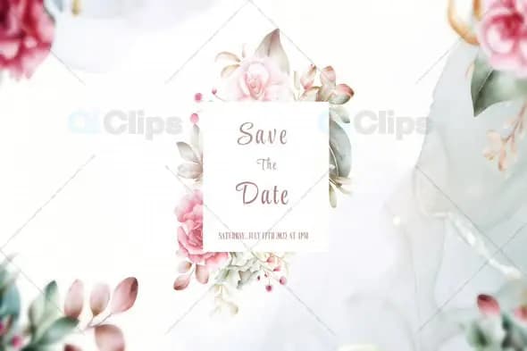 Soft Watercolor Save the Date Invitation Template
