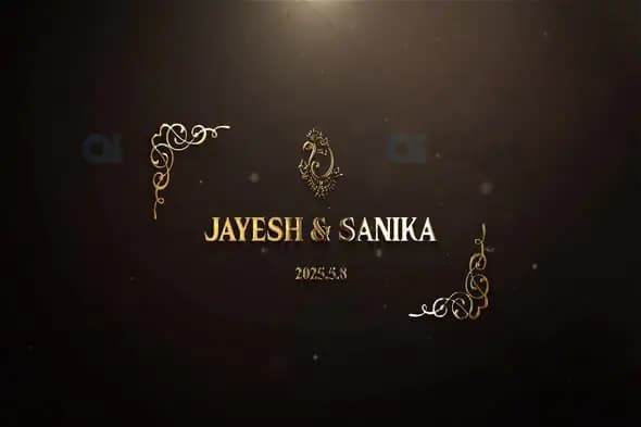 Golden Wedding Invitation Title Template