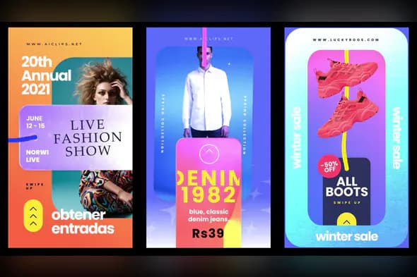 Fashion Sale and Live Show Promo Template for After Effects | Apparel Advertising Video Pack