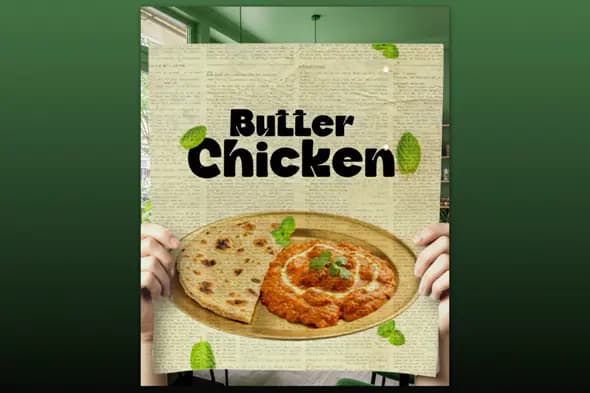 Appetizing Butter Chicken Menu Template