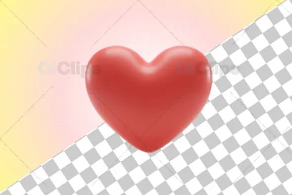 3D Red Heart Icon