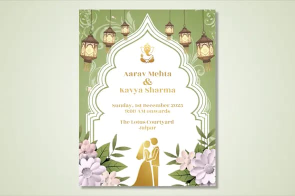 Indian Elegant Wedding Invitation Template