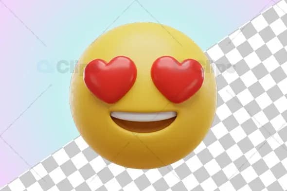 Love-Heart Eyes Emoji - 3D Illustration