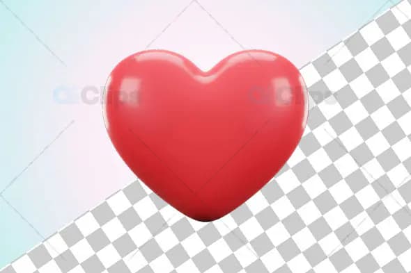 Glossy 3D Red Heart Icon
